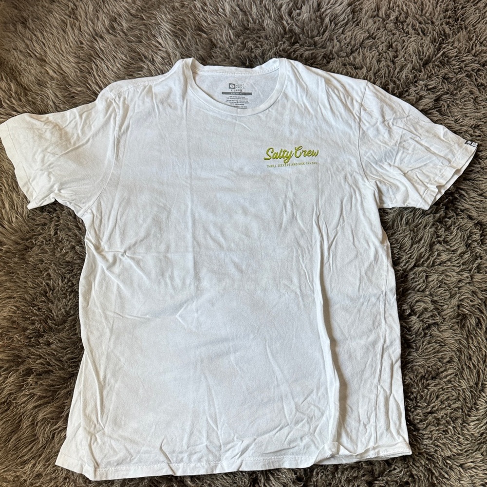 Salty Crew White Short-Sleeve Tee Large Mouth Bass